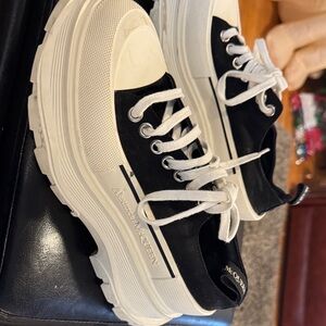 Alexander McQueen Black and White Platform Sneakers